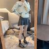 Women's College Style Thick Cable Knit Wool Cardigan - Short Coat for Autumn & Winter