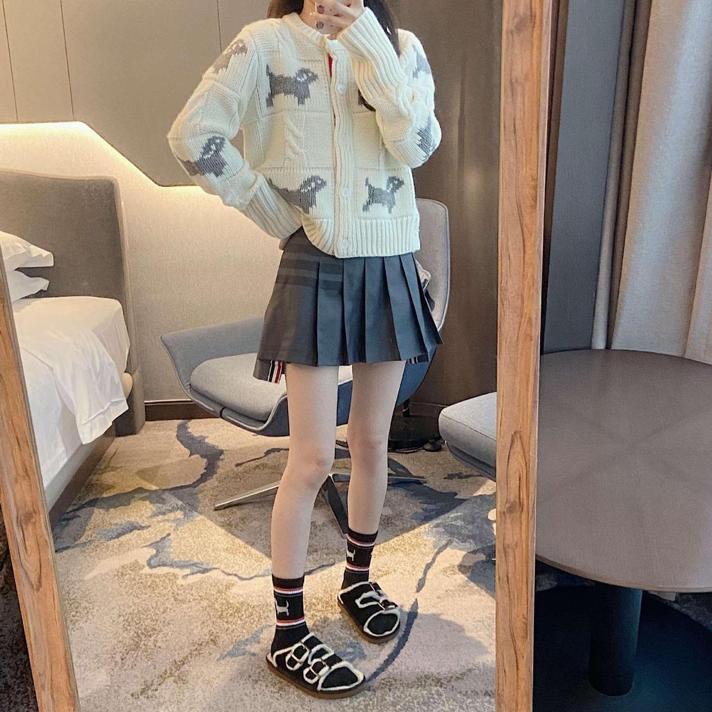 Women's College Style Thick Cable Knit Wool Cardigan - Short Coat for Autumn & Winter
