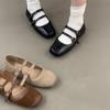 Sheepskin Version~ British Mary Jane Shoes, Small Leather Shoes, French Versatile and Comfortable Square Head One-word Belt Design Women's Single Shoe