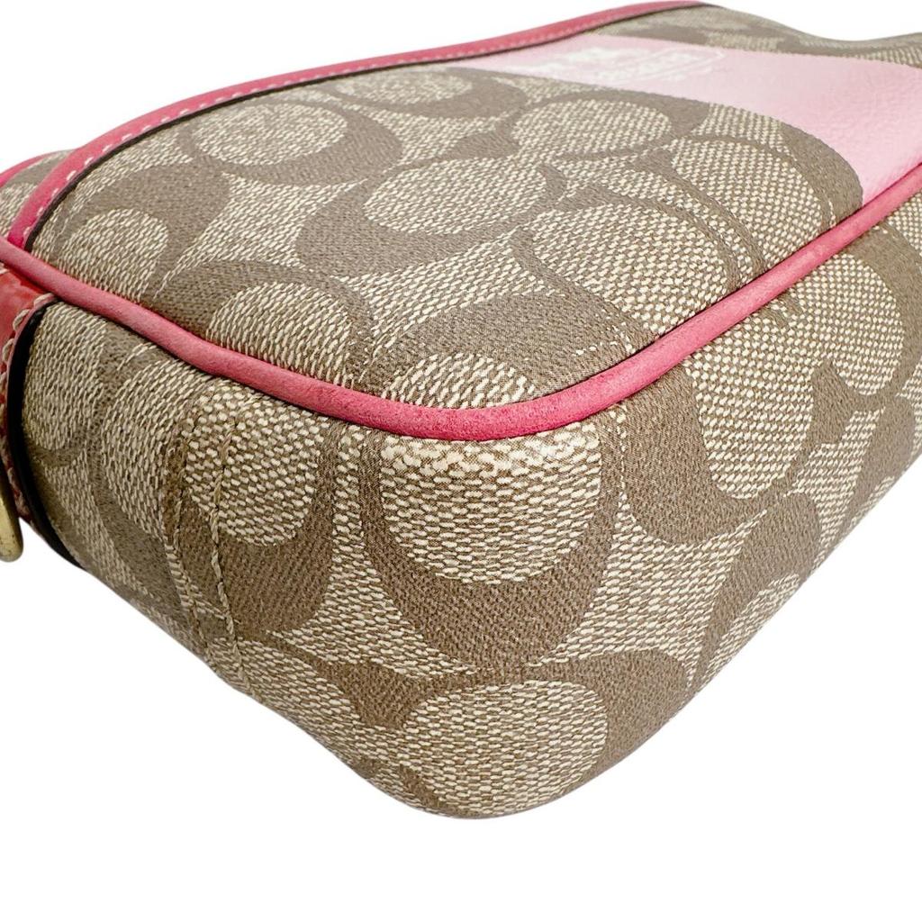 Coach Mini Shoulder Cross Body Sling Bag Shoulder Bag Leather Beige Women 11355 Used