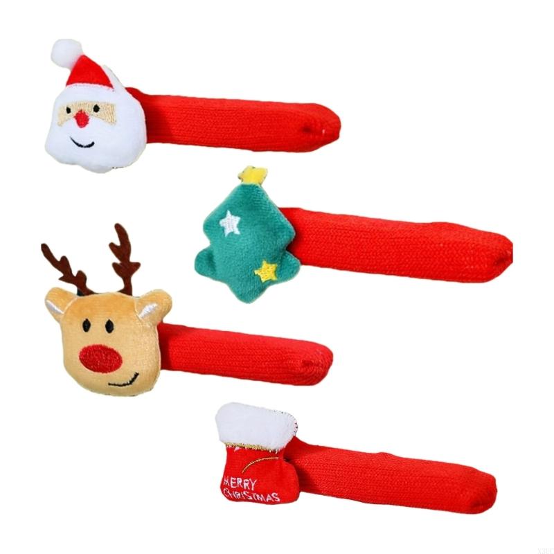 Christmas Themed Door Handle Cover Santa Decoration Efficient Plush Materials Pet Friendly Home Party Accessory X3UC