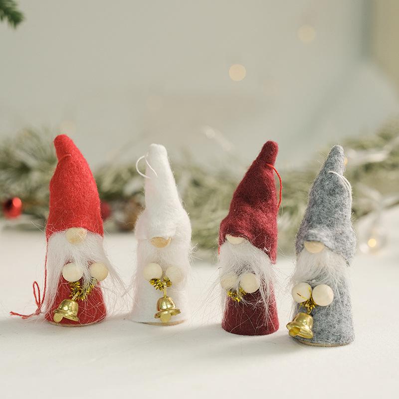 Christmas Tree Santa Claus Snowman Cloth Pendants Cute Figurines & Dolls Set of Accessories Small Decorations Ages 5-7