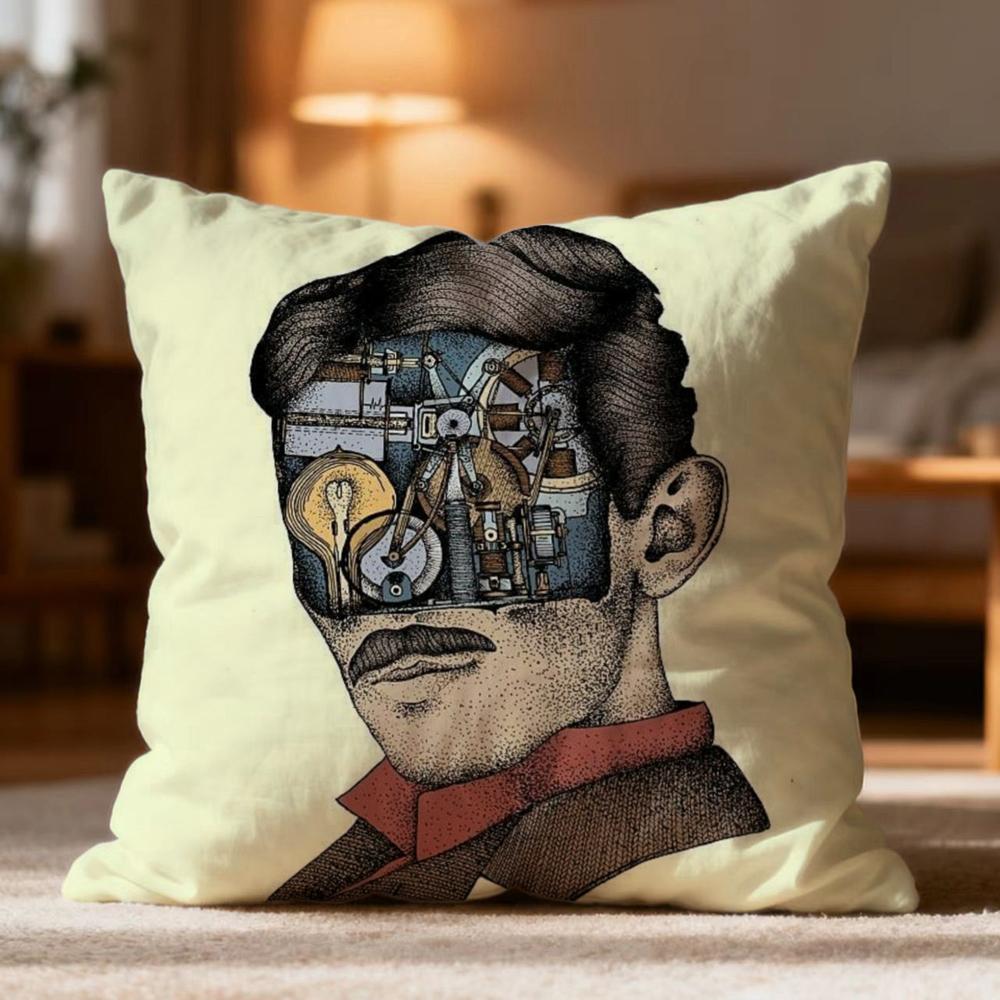 Popular NNikola Tesler Cushion Cover Soft Washable Pillow Case Multi-Scene for Couch Bed Travel Office Use