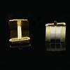 Men's Frosted Silver Gold Plated Cufflinks Tie Bar Clasp Clip Set Business Gift