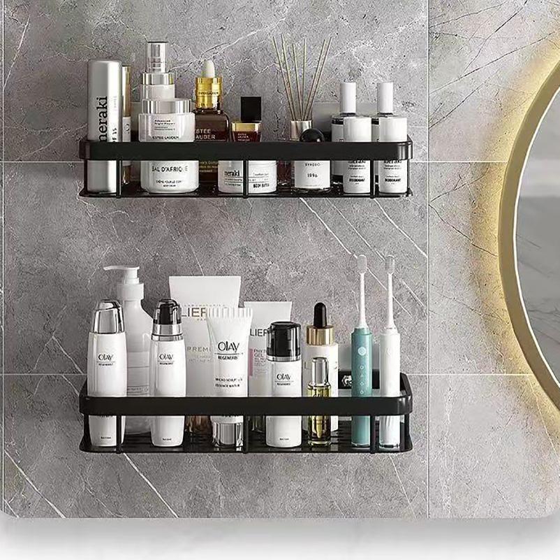 Bathroom Shelf Wall Mounted Corner Storage Shelves Shampoo Holder Cosmetic Rack Shower Drain Basket Bathroom Organizer
