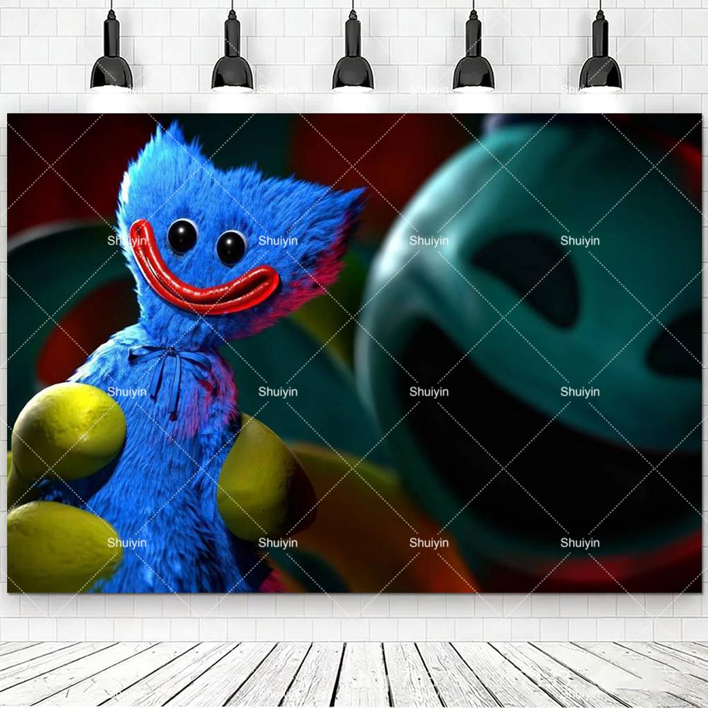 Hot Game-P&Poppy-Playtimes Backdrop Kids Birthday Decorations Party Supplies Baby Shower Banner Horror Festival Decor Props Gift
