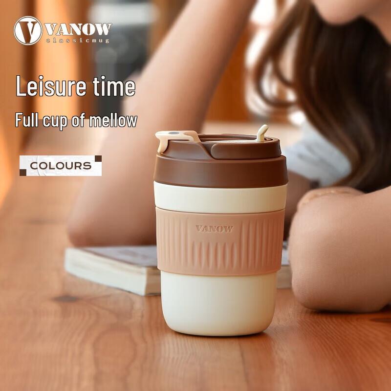 Vanow 350ml Dual-Drink Insulated Coffee Mug