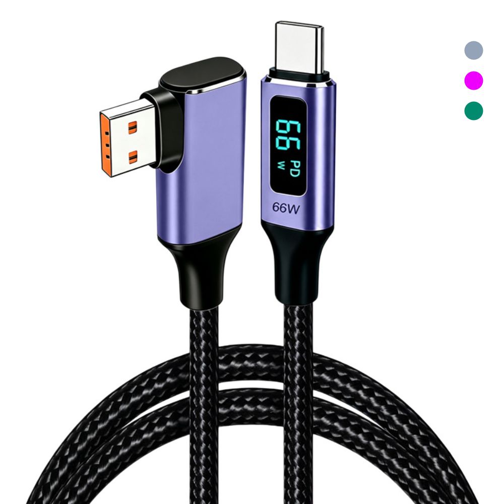 66W Fast Charging Right Angle Charging Cord Right Angle Digital Display Cable Laptop Charging