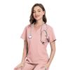 Women's Hand Washing Clothes Set, Oral Clinic Operating Room Nurse Uniform, Short-sleeved V-neck Top