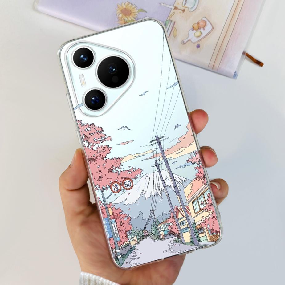 For Huawei Pura 70 Pro Plus Case Stylish Painted Cover Clear Silicone Phone Cases For Huawei Pura 70 Pro Pura70 Pro+ Soft Fundas
