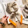 Elegant Silk-Like Square Scarf Women Korean Style Print Neck Lightweight 70x70cm Nylon Fashion Accessory