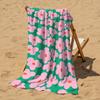 Y2K Pink Floral Soft Portable Travel Towel Unisex Ultra Lightweight Microfiber Oversized Sand Free Quick Dry Beach Towel