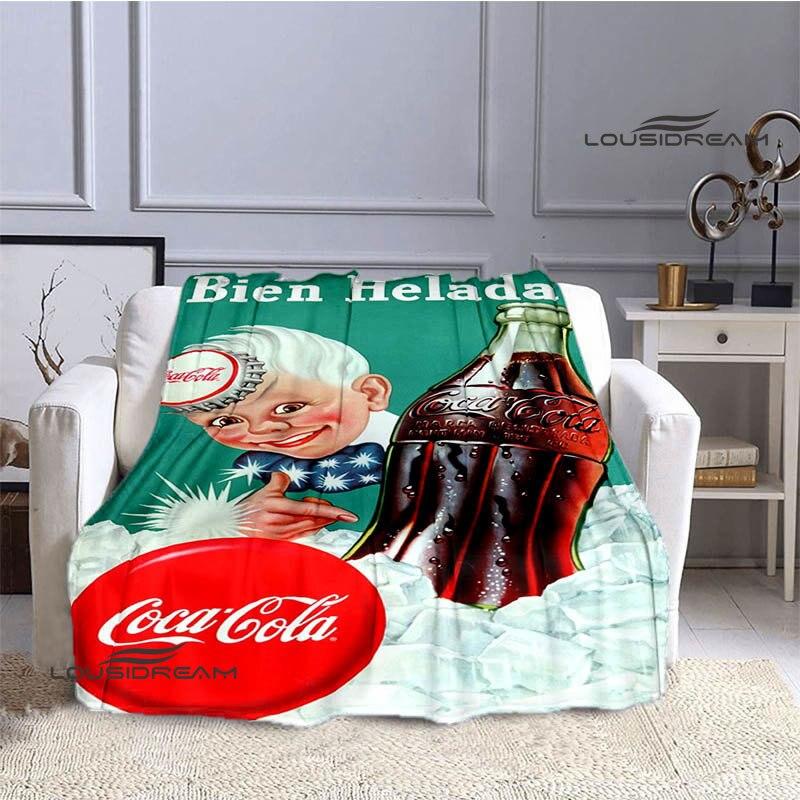 Coke logo printing blanket art decorations children's warm blankets flannel soft and comfortable blankets home travel blankets