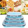 4 sztuki Zestaw Silikonowy Lunchbox Składany Pojemnik do Przechowywania Żywności Pudełko Bento na Podróże Plenerowe