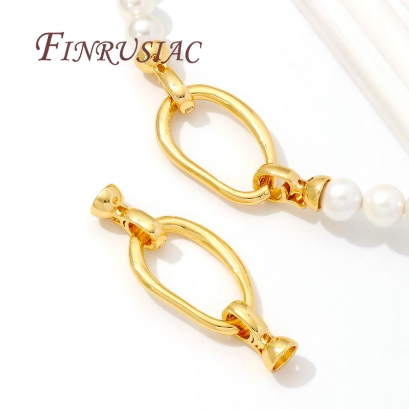 Irregular Jewelry Clasps Findings 18K Real Gold Plated Connectors For Jewelry Fasteners For Bracelets Accessories