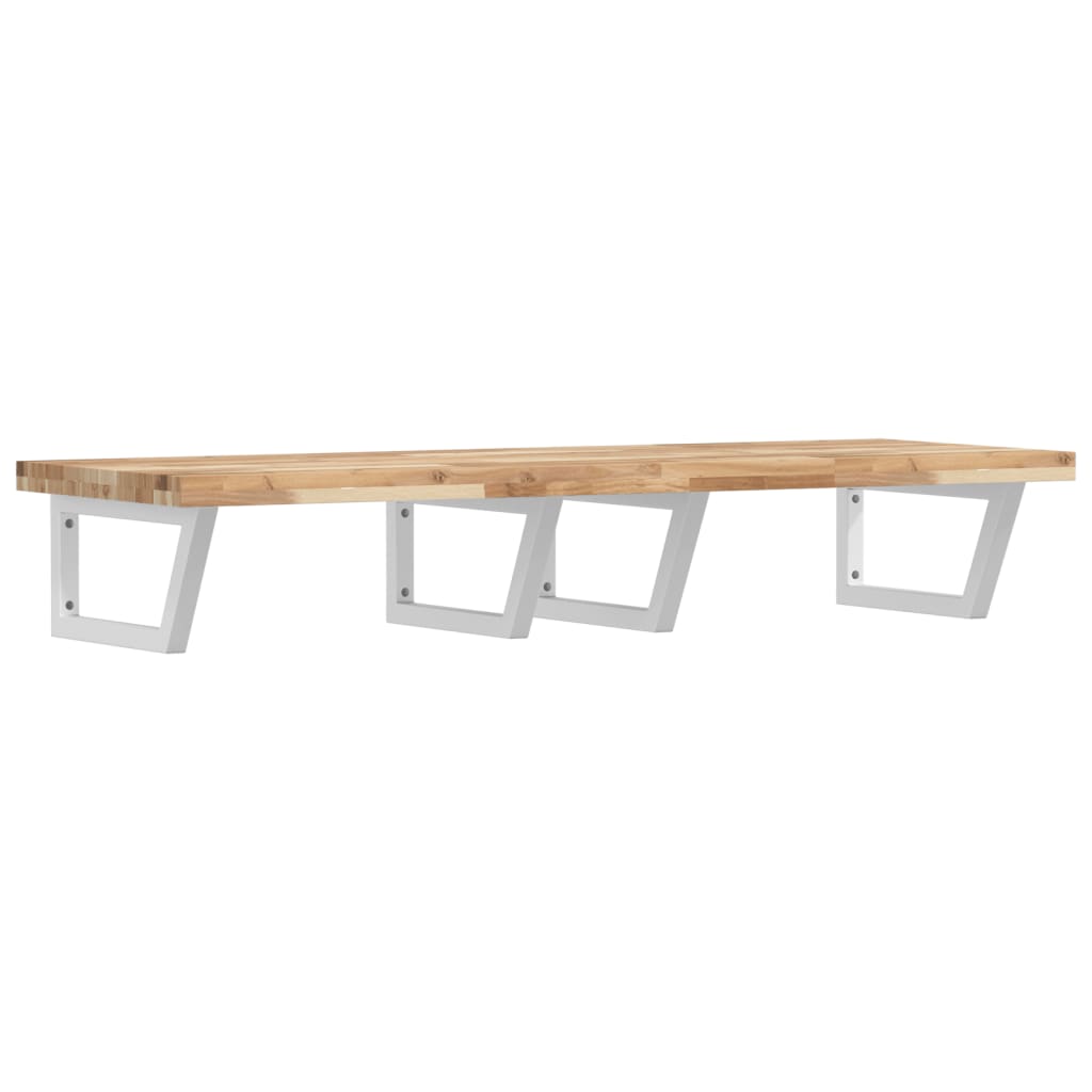 Vidaxl Wall Shelf Under Sink, Steel and Solid Acacia Wood