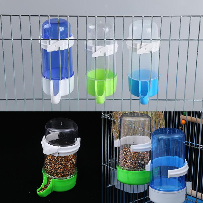 High Quality 1Pc Bird Feeder Plastic Food Water Feeding Automatic Drinker Parrot Pet Dispenser Drinking Cup Bowls Parrot Cage