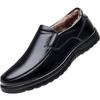 Leather Shoes Thickened Warm First Layer Cowhide Low-top Middle-aged Father Shoes Non-slip and Wear-resistant