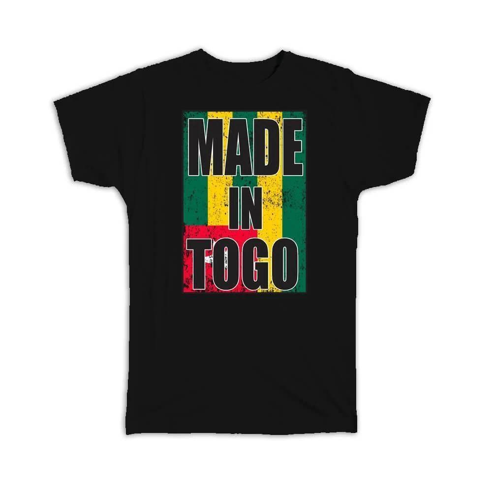 Gift T-Shirt : Made In Togo Flag Retro Artistic Togolese Expat Country