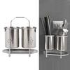 WallMounted 304 Stainless Steel Chopsticks Spoon Storage Drain Rack Basket Kitchen Utensils