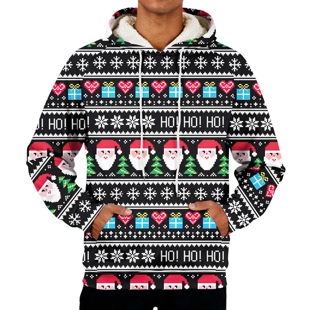 Pánská ležérní fleecová mikina s dlouhým rukávem a kapsami