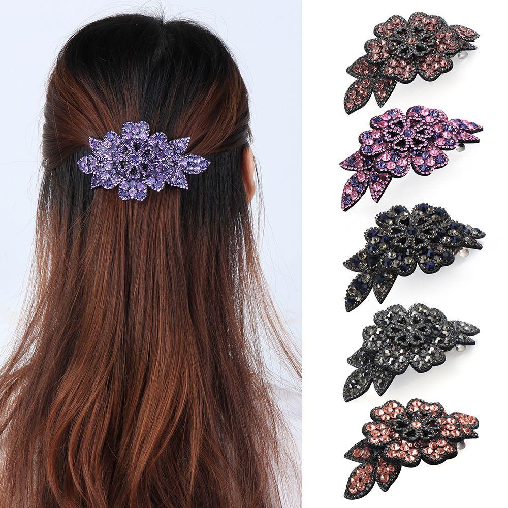 Headwear Accessories Barrette Headwear Hairpins Rhinestone Hair Clip Crystal Flower Hairgrip