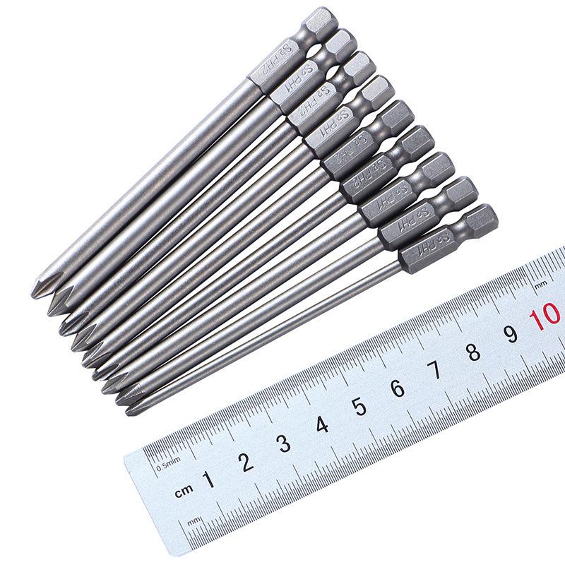 9-Piece 100mm Phillips S2 Screwdriver Bits