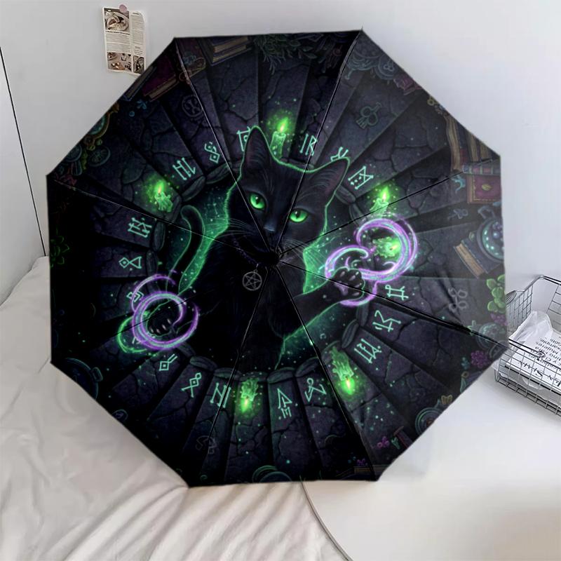 

1 шт. Автоматична складана парасолька - Мультяшний візерунок, Портативна та складана конструкція з 8 спицями, Різдвяні подарунки на День народження