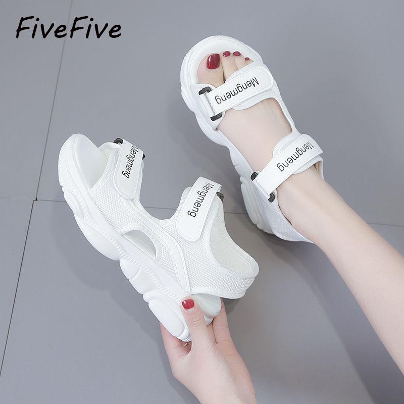 

Летние женские сандалии FiveFive, обувь на платформе, повседневная женская пляжная обувь, универсальная женская обувь на плоской подошве