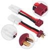 Set of 2 T-Connectors: Female T-Plug To Tamiya Male Cable + Male T-Plug To Tamiya Female Cable with Silicone Jacket, 5cm Length, 14AWG, Male To Female