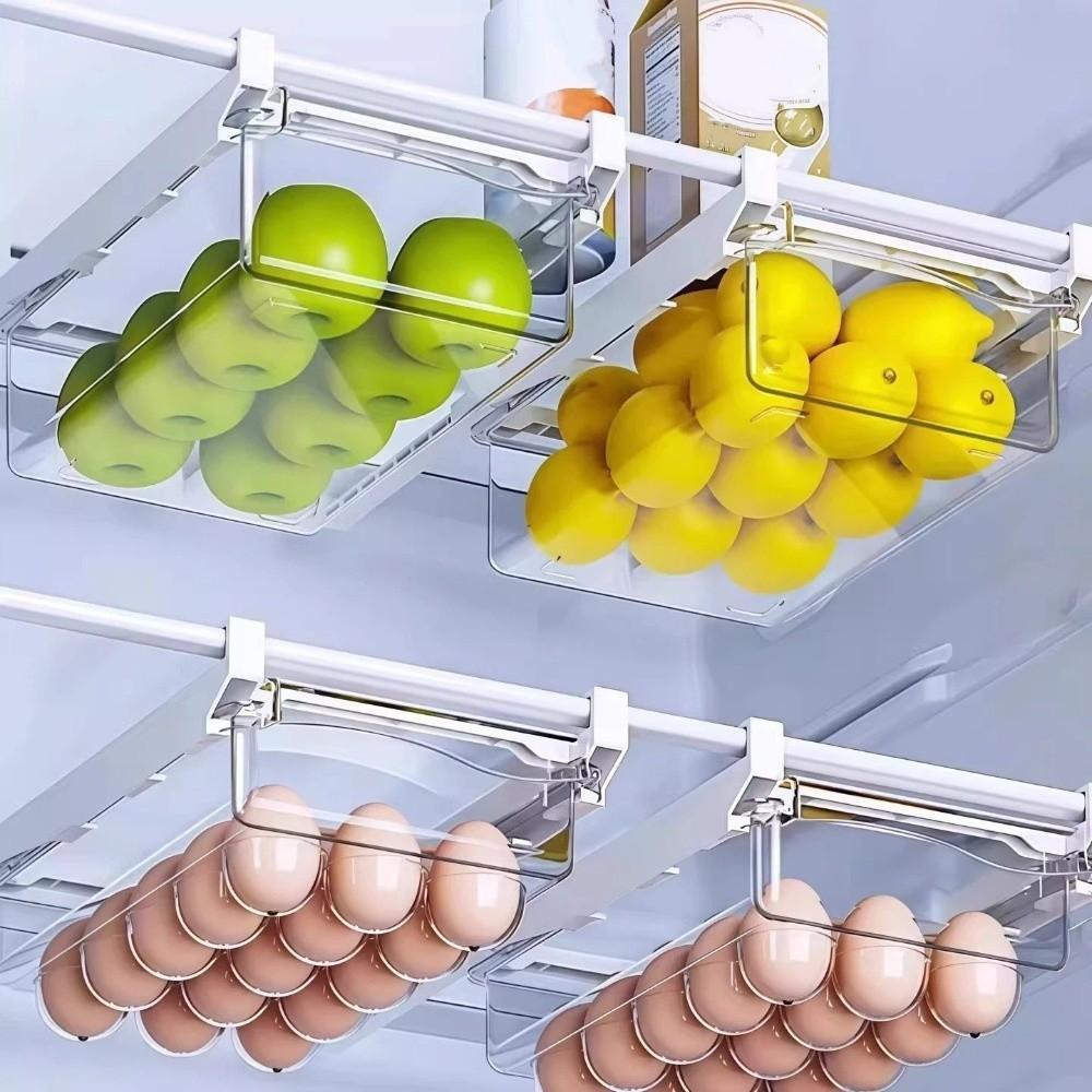 Sliding Kitchen Storage Box Stackable Egg Container Fruit Preservation Organizer Kitchen