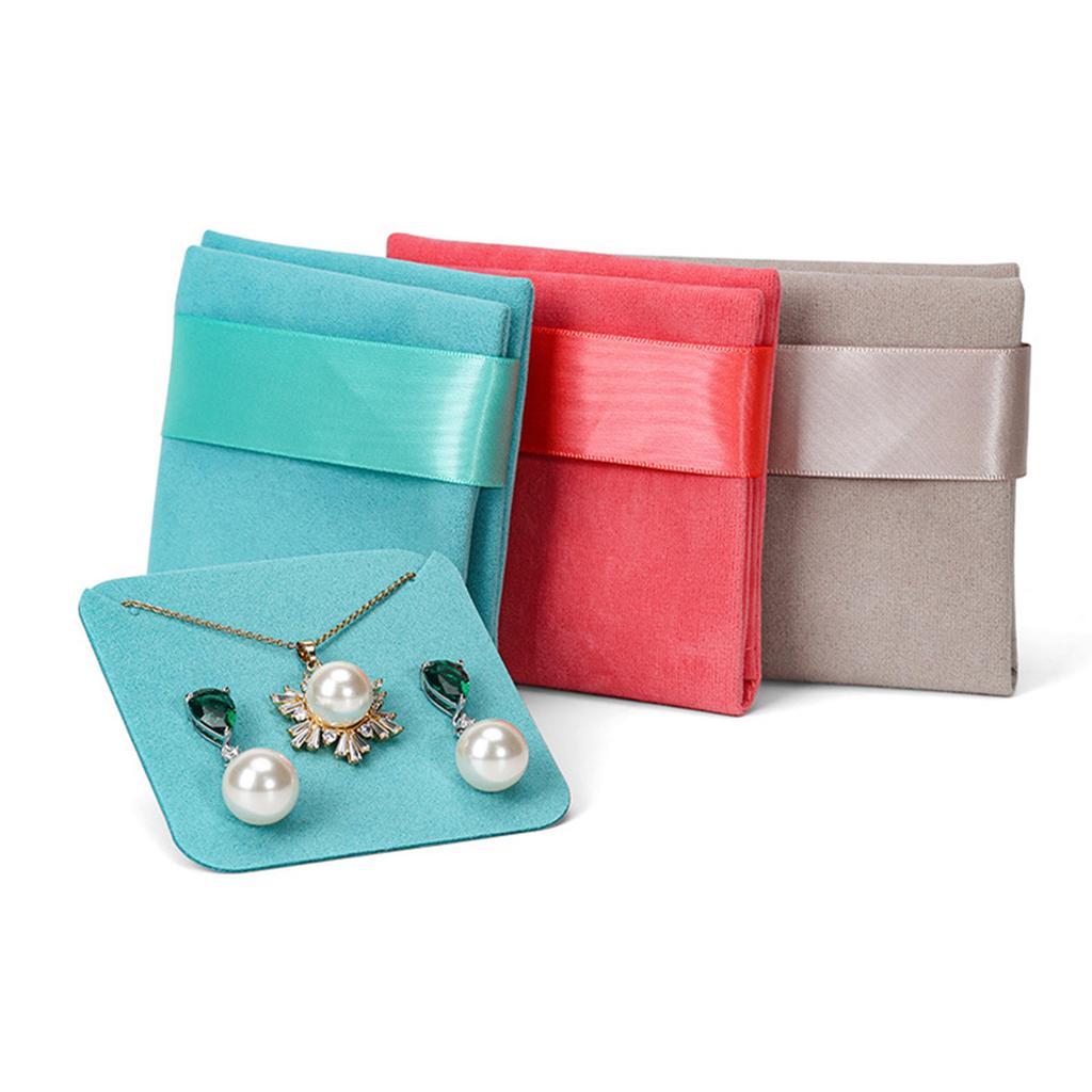 Sac à bijoux élégant avec pochette à bijoux en velours coloré, étui de voyage pour bijoux, adapté pour les cadeaux de mariage et de Noël
