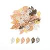 50pcs 17x9mm Tree Leaf Charms Pendants Small Metal Leaf Pendants for Bracelet Accessories Jewelry Findings Making Wholesale DIY