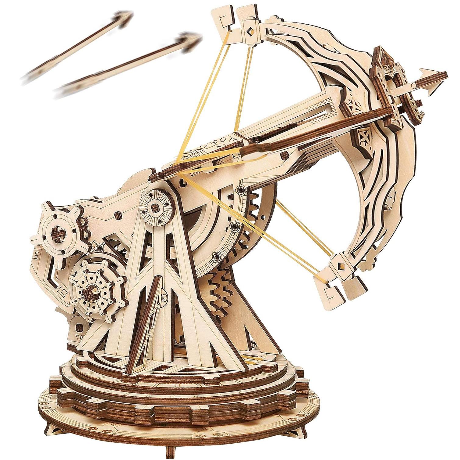 3D Wooden Puzzles Catapult Kit for Adults, DIY Catapult Mechanical Wooden Model Kits Toys to Build for Adult, Cool Birthday Gift Choice