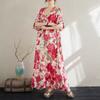 Summer Cotton and Linen Printed Loose and Simple Long Skirt for Women