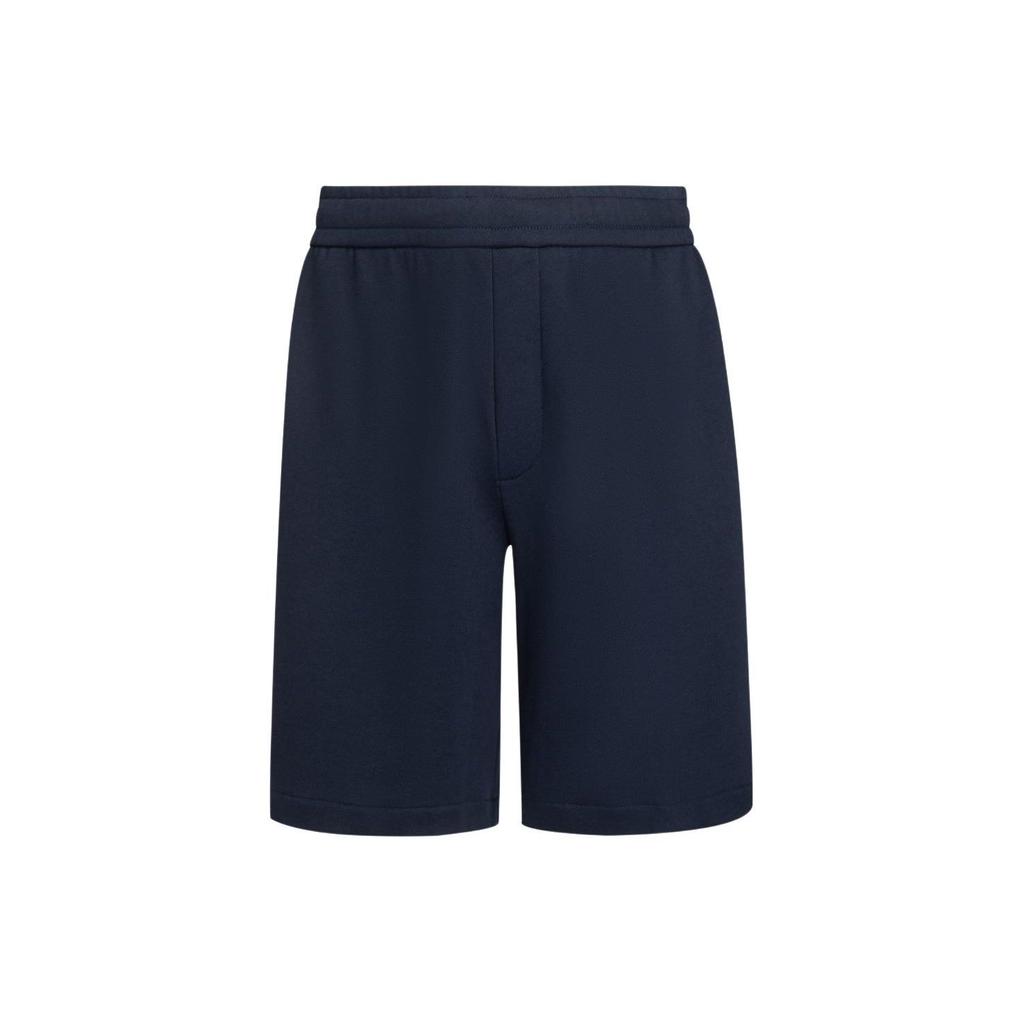 Armani Exchange SS24 Solid Logo Straight Leg Casual Shorts Men Shorts Navy 3DZSHH-ZJGGZ-15CX