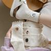 Socks Pure Cotton Stacking Socks Season Idea Yarn Cute Embroidery Cartoon Fungus Edge Cotton Medium Tube Socks