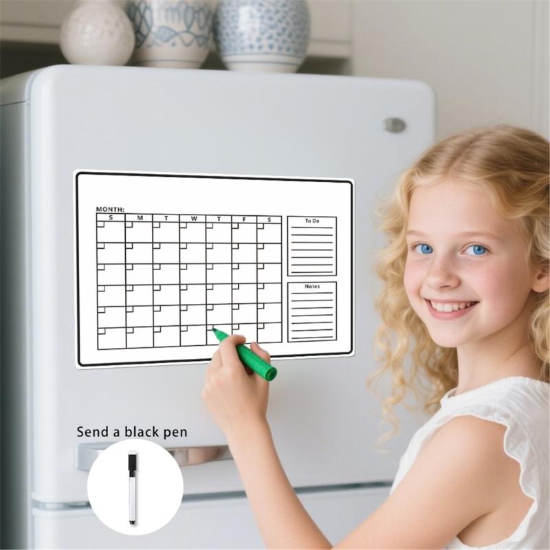 Magnetic Fridge Calendar Weekly Monthly Planner With Marker For Kitchen Refrigerator Office Organization Daily Planning