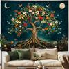Amtoodopin Tree of Life Tapestry Mystic Boho Flowers Tapestry Vintage Aesthetic Tree Wall Tapestries Retro Nature Floral Plants Tapestries Wall