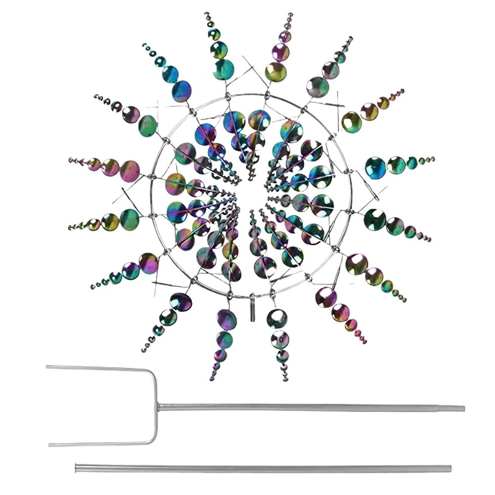 Metal Rotating Windmill 3D Spinner Outdoor Magical Kinetic Windmills Unique Wind Powered Catchers For Garden Courtyard Lawn