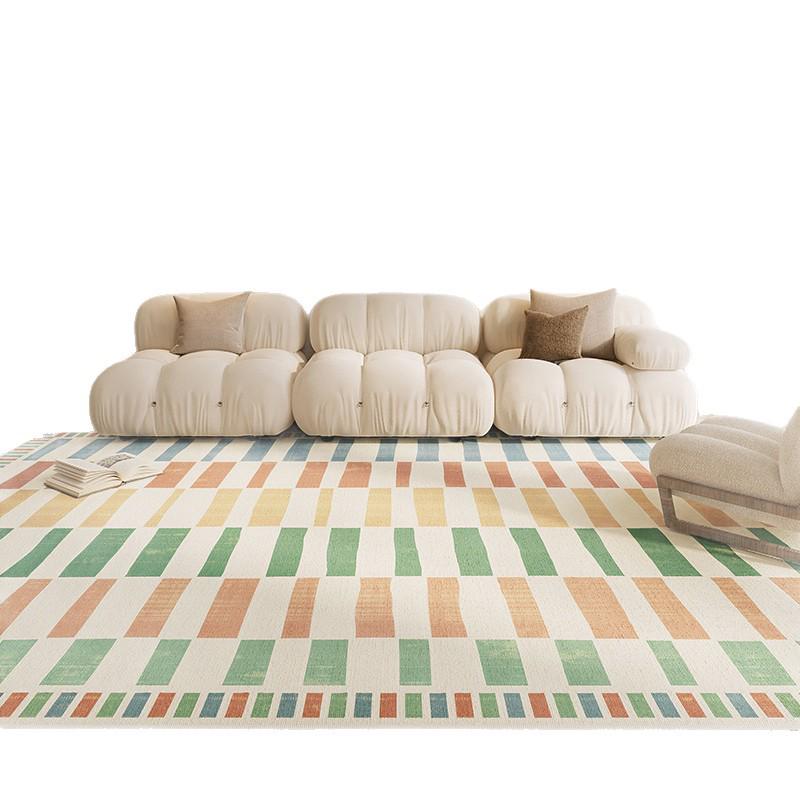 Cream-Style Non-Slip Living Room Rug, Dirt-Resistant Sofa Coffee Table Mat, Easy-Care Bedroom Floor Mat