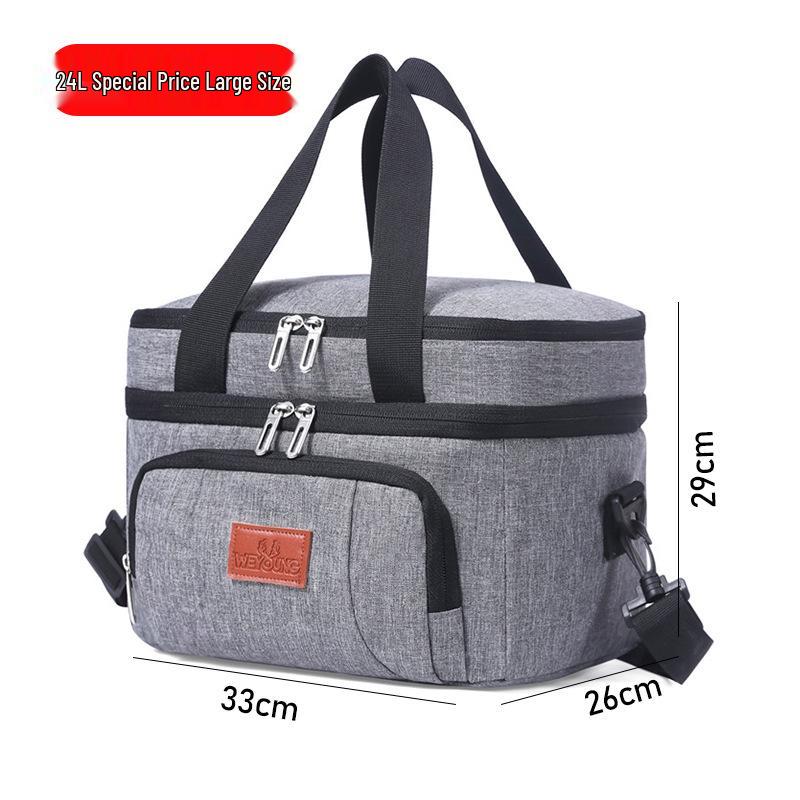 Double-Layer Waterproof Insulated Picnic Bag with Aluminum Foil Lining