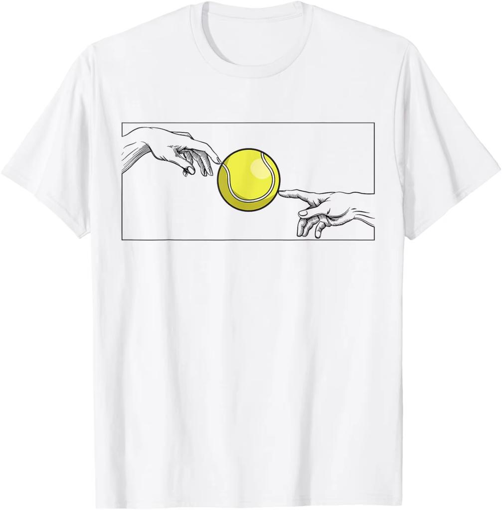 Unisex Tennis Ball Graphic Tshirt For Tennis Players Summer Streetwear Casual Short Sleeve Top
