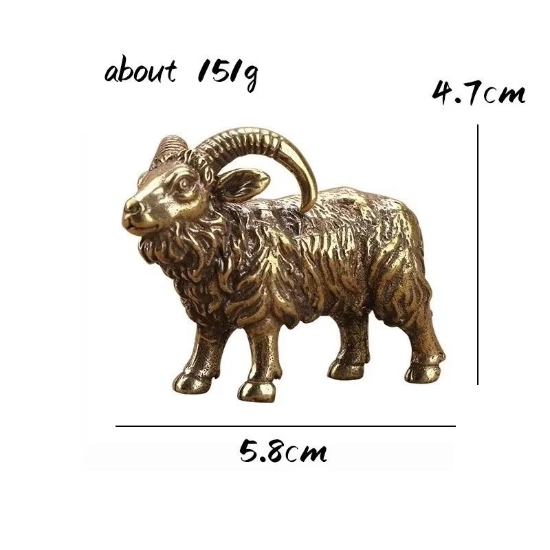 Cobre Antiguo Animal del Zodíaco Oveja Miniatura Muñeca Latón Sólido Cabra Joyería Accesorios Decoración del Hogar Decoración de Escritorio