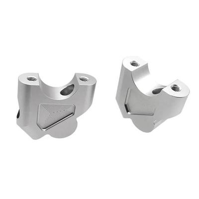Stainless Steel Silver Handlebar Risers for Motorcycle Modification (1 Set) Compatible with Bao