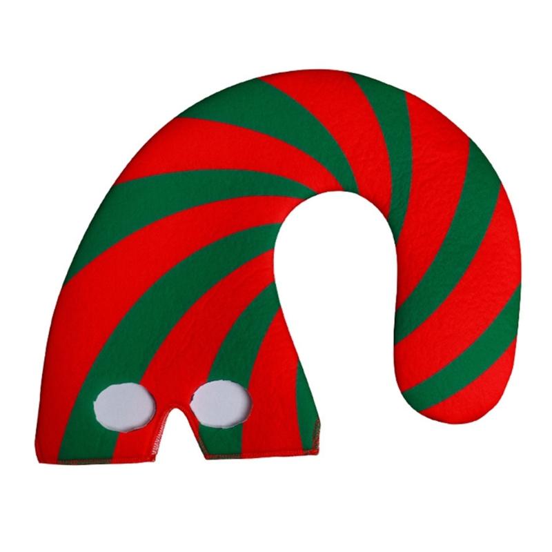 Stripe Hat Mask Candy Cane Costume Christmas Candy Outfit Holiday Party Hat Halloween Dressing Up Costume for Women Men
