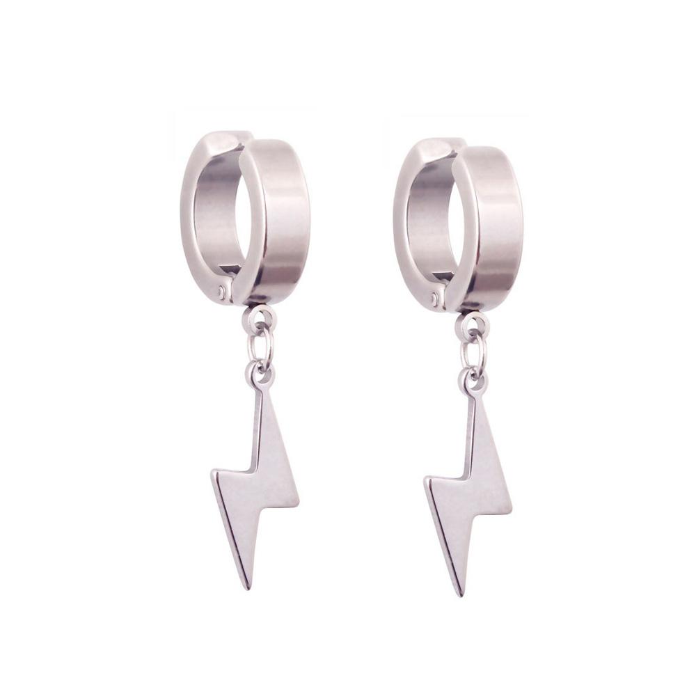 1Pair Unisex Punk Fashion Cross Pendant Ear Clip Non-Piercing Earrings Fake Earrings Gift for Men Women Jewelry Daily Wear