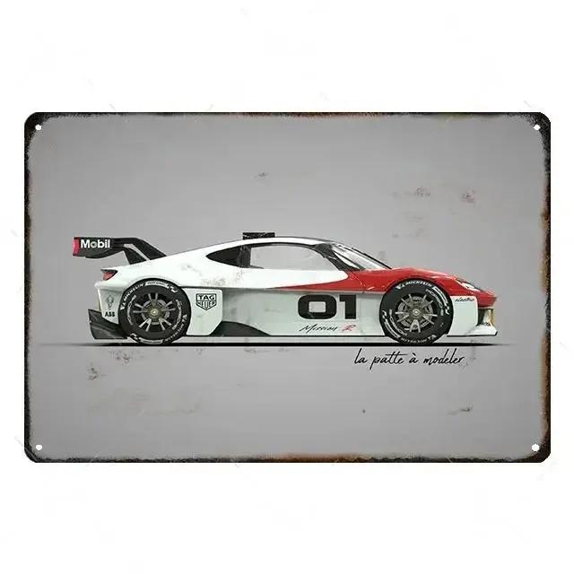 F1 Racing Posters Vintage Metal Tin Signs Decor World Famous Cars Retro Decorative Tin Sign Auto Club Pub Bar Room Wall Art