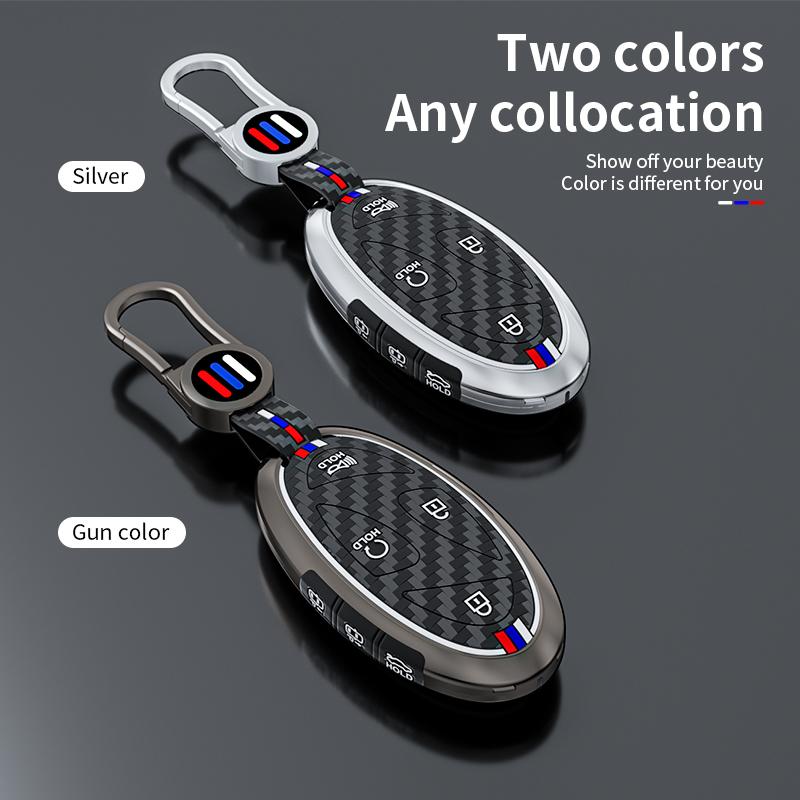 5 7 Buttons Zinc Alloy + Silicone Car Key Case Cover For Hyundai Kona Ev Grandeur GN7 IONIQ 6 2025 2025 Remote Key Protect Shell