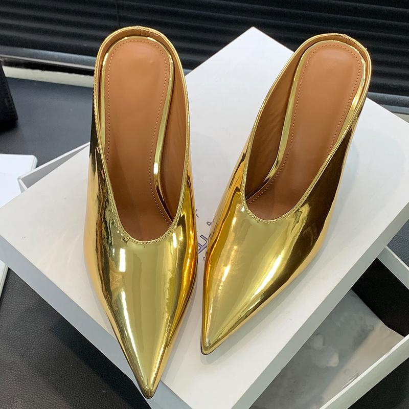 Fashion Pumps High Heels Slides Shoes For Women New In 2025 Fashion Female Pointed Toe Footwear Ladies Strange Heels Shoes Mules